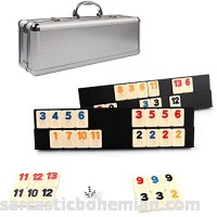 KAILE 106 Tiles Rummy Game Outlasting Color with Aluminum Case & 4 Anti-Skid Durable Trays for Kids B07GFGMXRZ